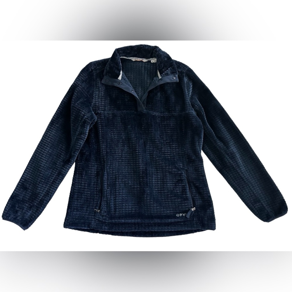 Orvis Women’s Mesa Fleece Quarter-Snap Plush Pullover Blue Moon -Size‎ Small